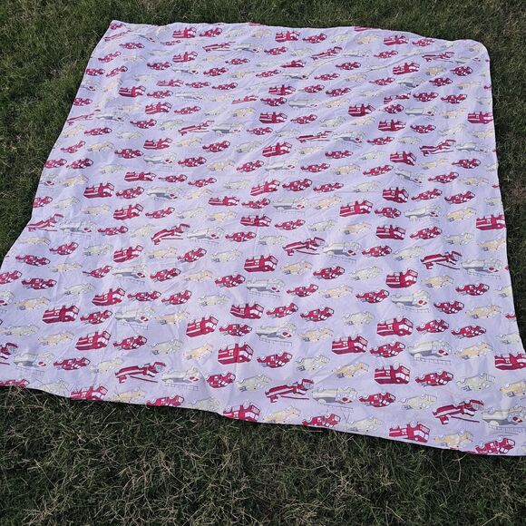 Pottery Barn Kids Full/Queen Fire Trucks Duvet And Single Sham SEE PICTURES! - Picture 7 of 15